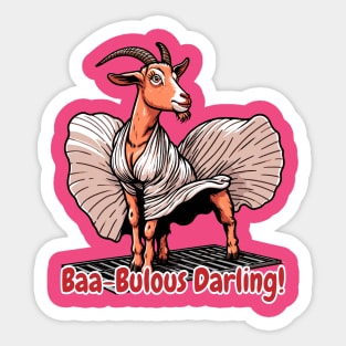 Goat Elegance – The Iconic Fluttering Dress Illustration Sticker